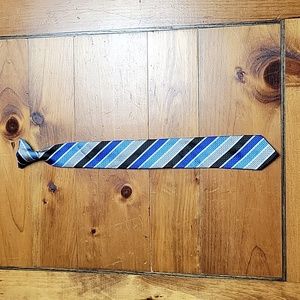 George Blue Black And Silver Clip On Tie